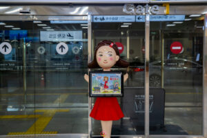 울산공항에서 울산큰애기 애호가 미술작품전 전시회