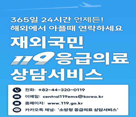 해외여행 중 아플 땐? "119 카톡하세요!"…'재외국민 응급상담서비스'