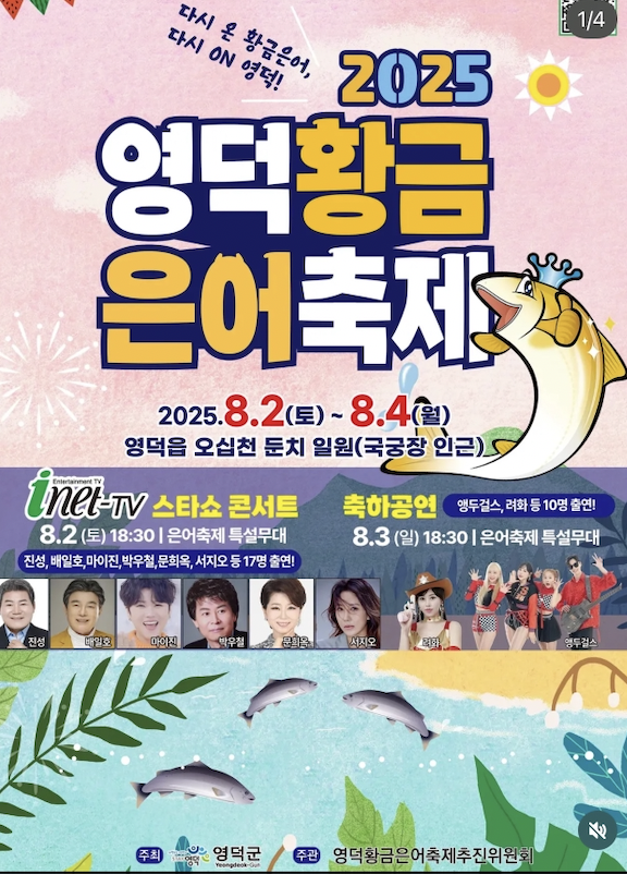 2025 영덕 황금은어축제! 여름엔 역시 물놀이 + 은어잡이 콤보죠!