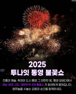 2025 투나잇 통영 불꽃쇼, 올여름 밤하늘을 화려하게 수놓을 그 순간!
