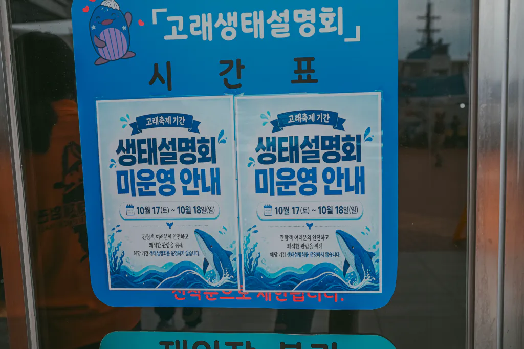 고래생태설명회 미운영 안내