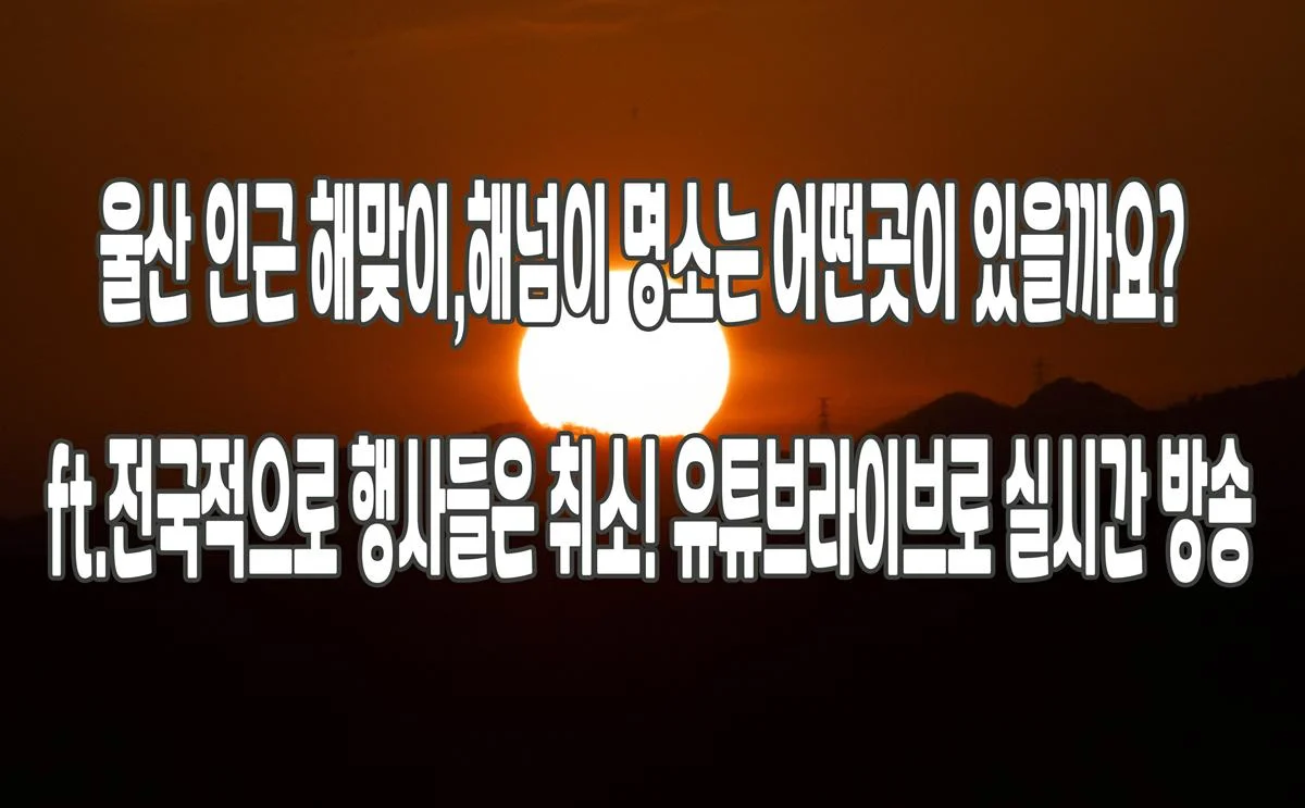 울산 인근 해맞이,해돋이 명소는 어떤곳이 있을까요? ft.전국적으로 행사들은 취소! 유튜브라이브로 실시간 방송