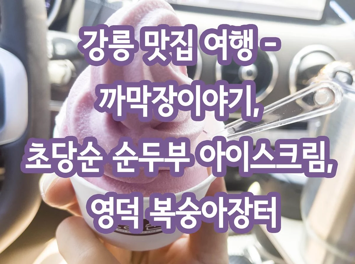 강릉 맛집 여행 – 까막장이야기, 초당순 순두부 아이스크림, 영덕 복숭아장터