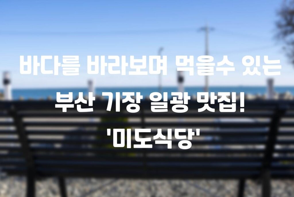 바다를 바라보며 먹을수 있는 부산 기장 일광 맛집! ‘미도식당’